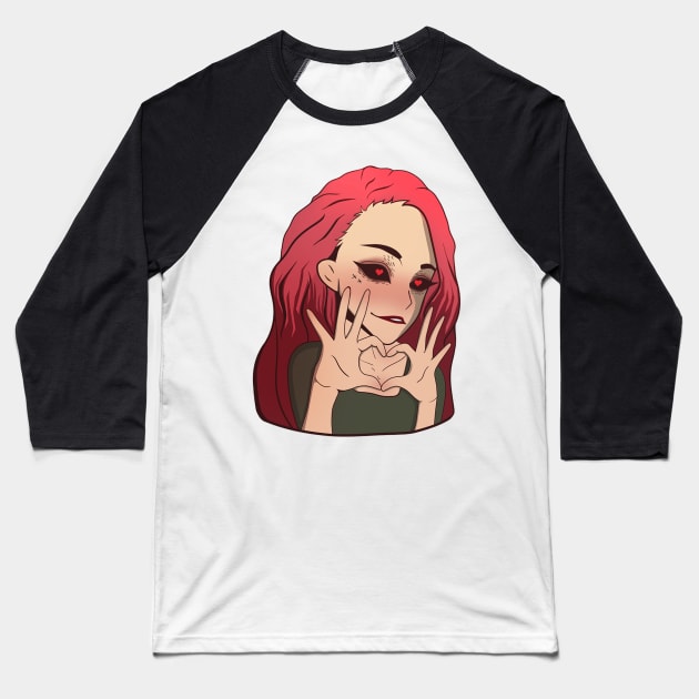 Anime pink hair girl Baseball T-Shirt by EmeraldWasp